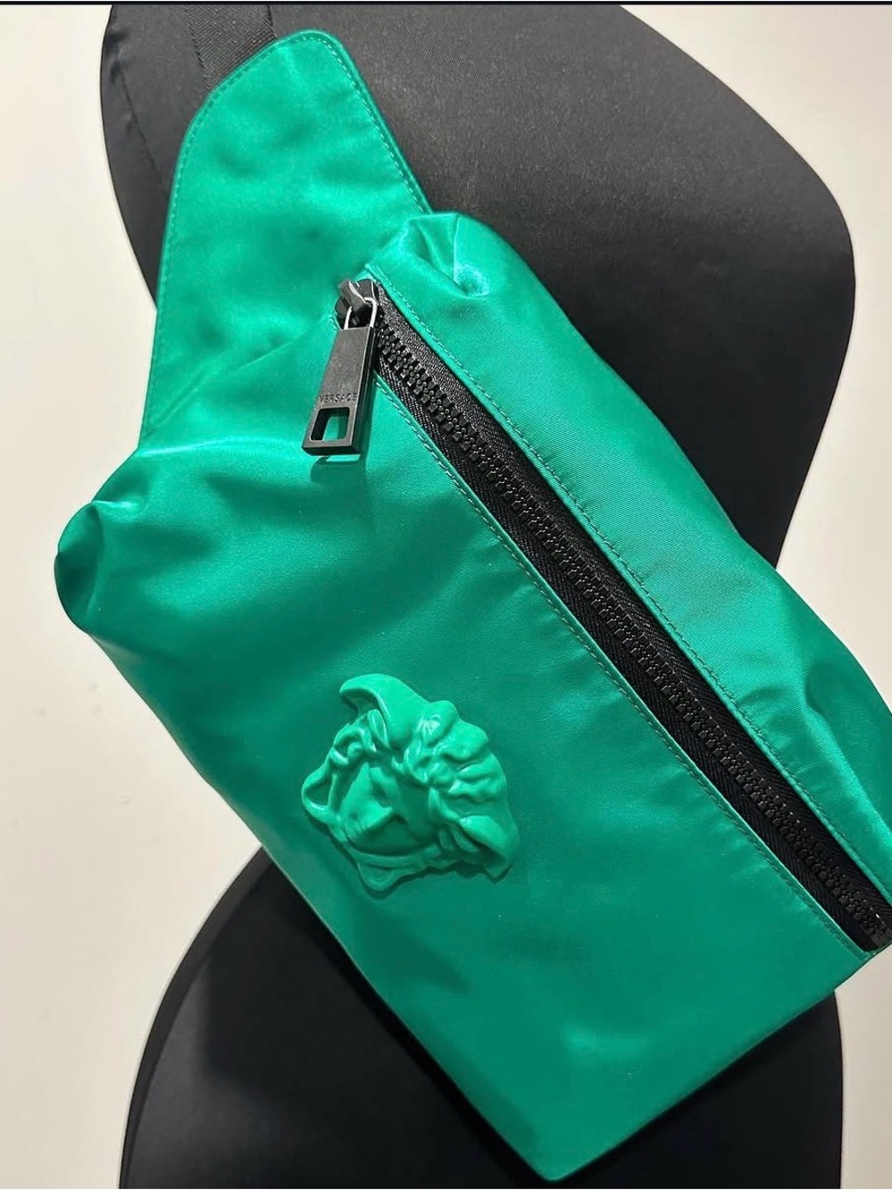 Versace Men’s Green Medusa Nylon Belt Bag